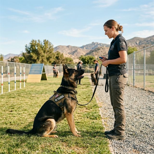 Professional dog training session in California